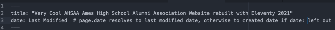 Date: in Front Matter