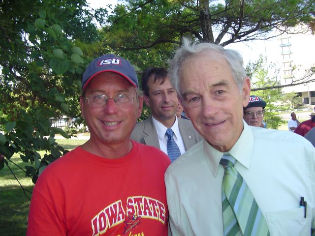 AHS Ames High School 1972 Craig Stephenson with Ron Paul at the Ames Iowa Replublican Straw Poll August 11, 2007