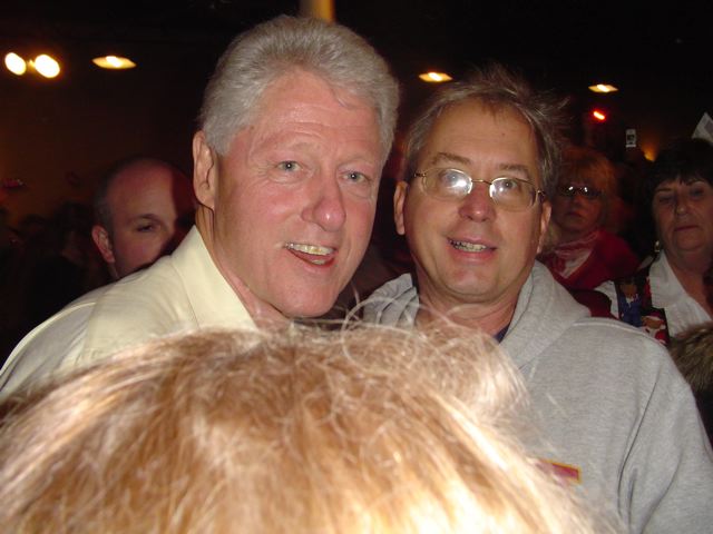AHS Ames High School 1972 Craig Stephenson with former President Bill Clinton in Boone Iowa December 22 2007