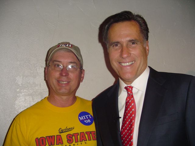 AHS Ames High School 1972 Craig Stephenson with Mitt Romney in Ames Iowa 2007
