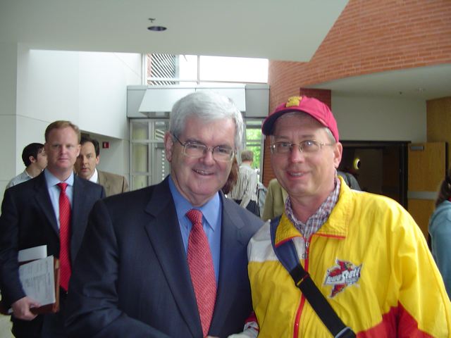 AHS Ames High School 1972 Craig Stephenson with Newt Gingrich in Ames Iowa 2007